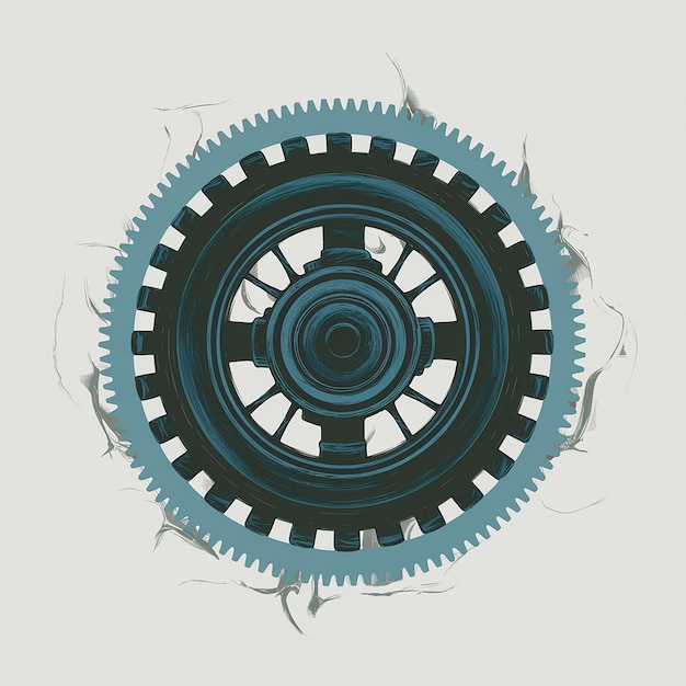 Vector a dark blue gear or cogwheel