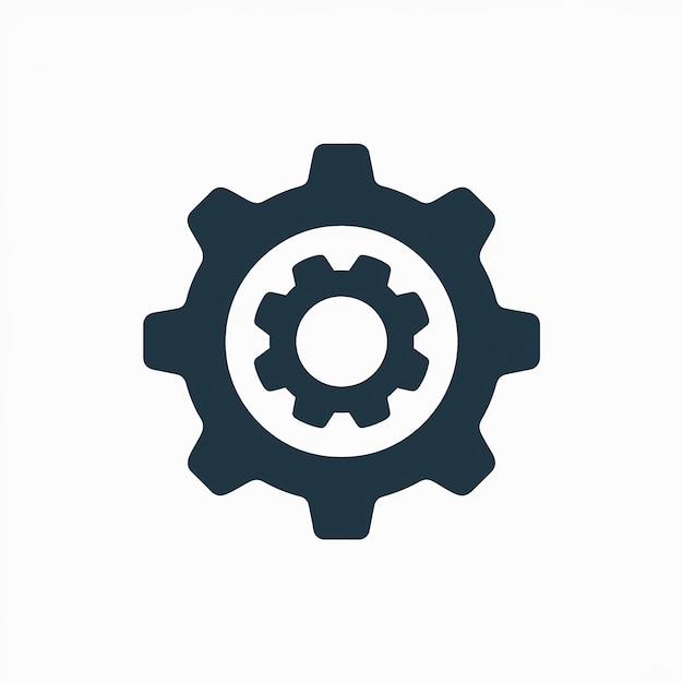 Vector a dark blue gear or cogwheel