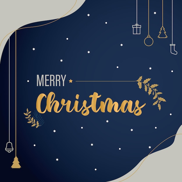 Dark Blue and Golden Christmas Poster vector