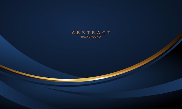 dark blue luxury premium background and gold line