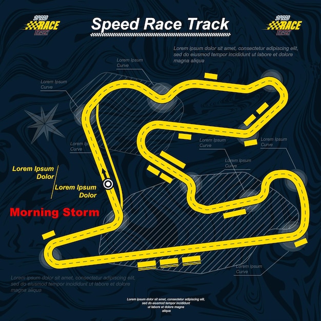 Dark blue and yellow colour race map