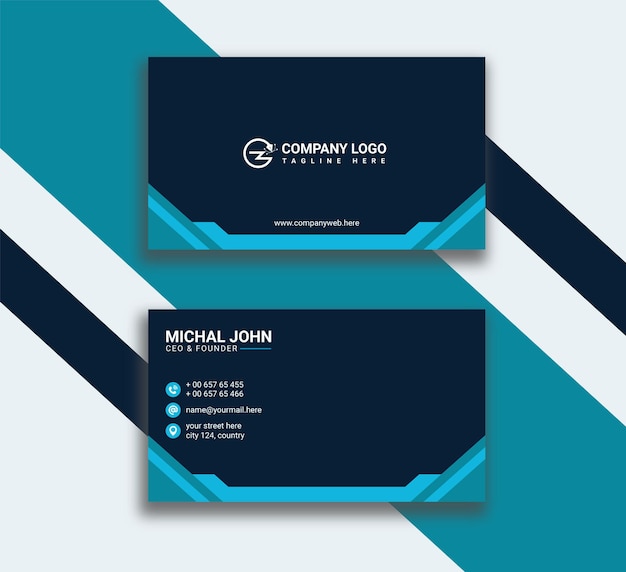 Dark business card design template