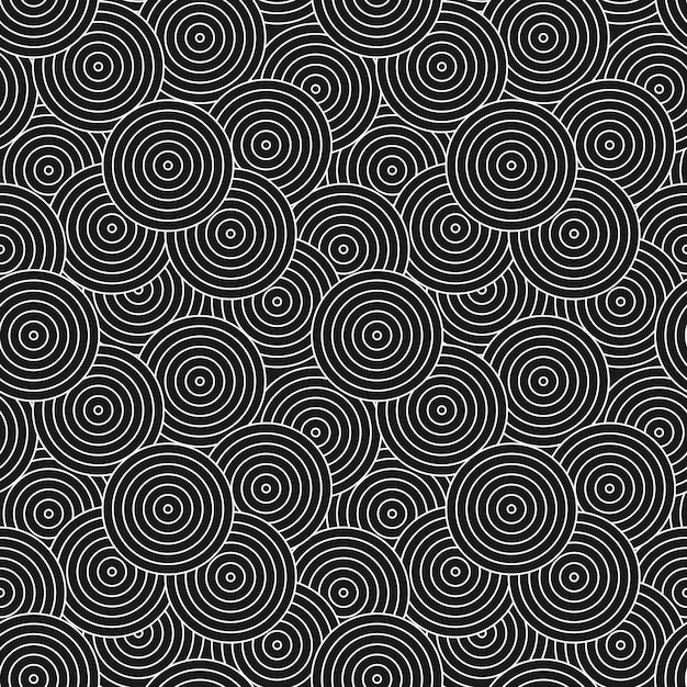 Dark circles geometric pattern  seamless vector background