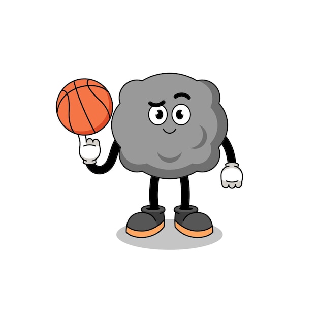 Dark cloud illustration as a basketball player