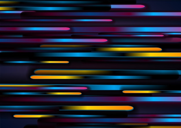 Dark colorful blurred stripes abstract tech background