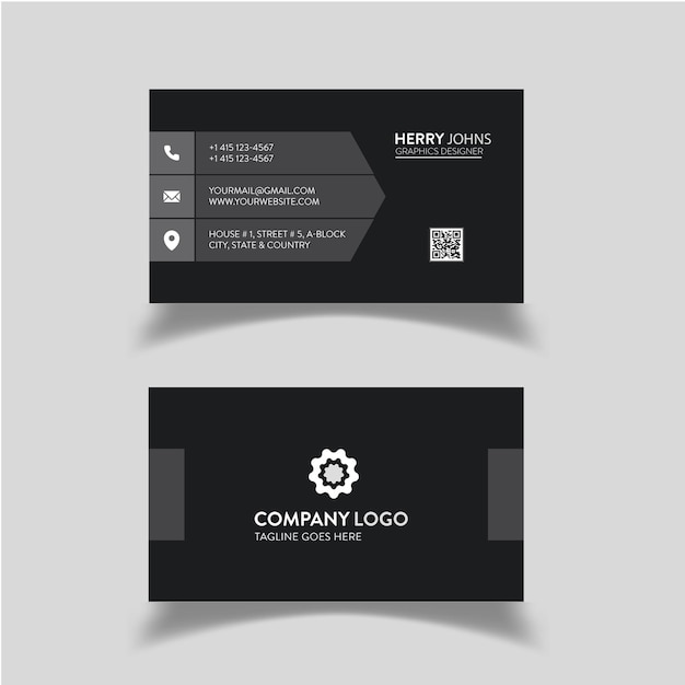 Dark creative modern business card design Template