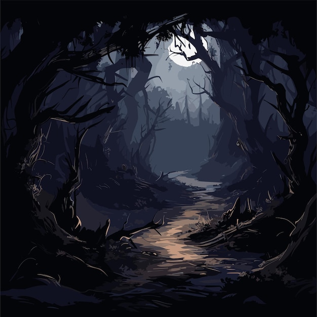 a dark forest with a path game background landscape video game fantasy wallpaper mountain