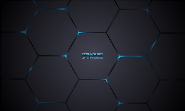 Dark gray hexagonal technology  abstract background.