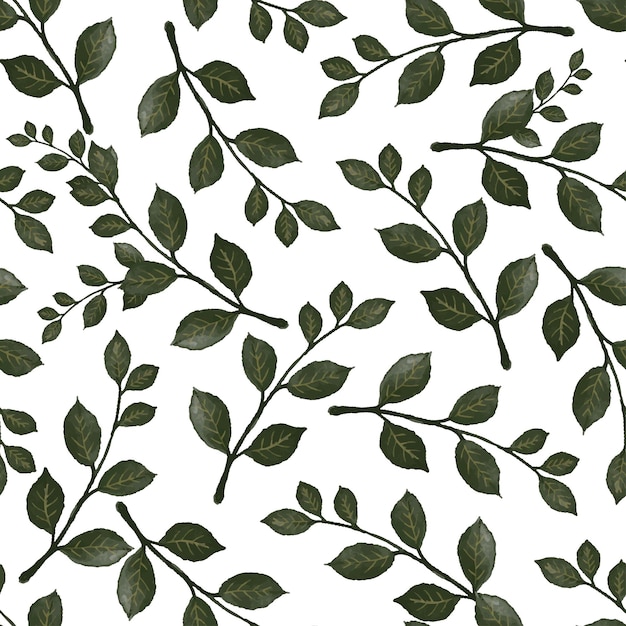 dark green leaves seamless pattern for fabric