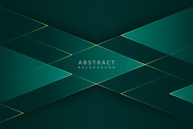 dark green vector abstract background with modern yellow lines pattern and realistic triangle shape