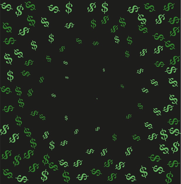 Dark Green vector background with signs of dollars. Modern geometrical abstract illustration with banking symbols. EPS