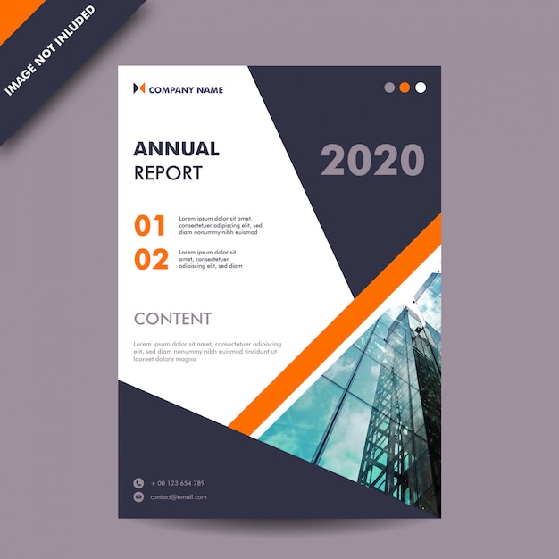 Dark grey and orange color annual report and cover business print template