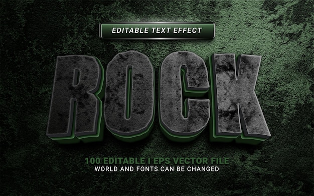 Dark grungy rock text effect on wall background