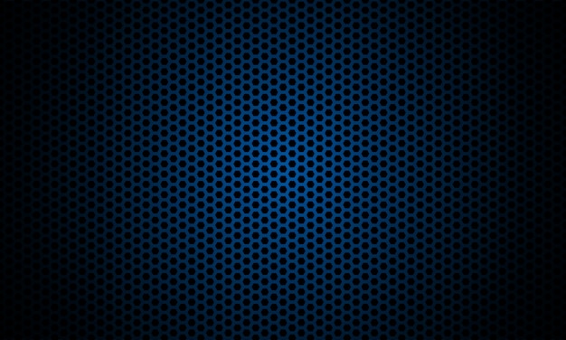 Dark hexagon carbon fiber texture. Navy blue honeycomb metal texture steel background.