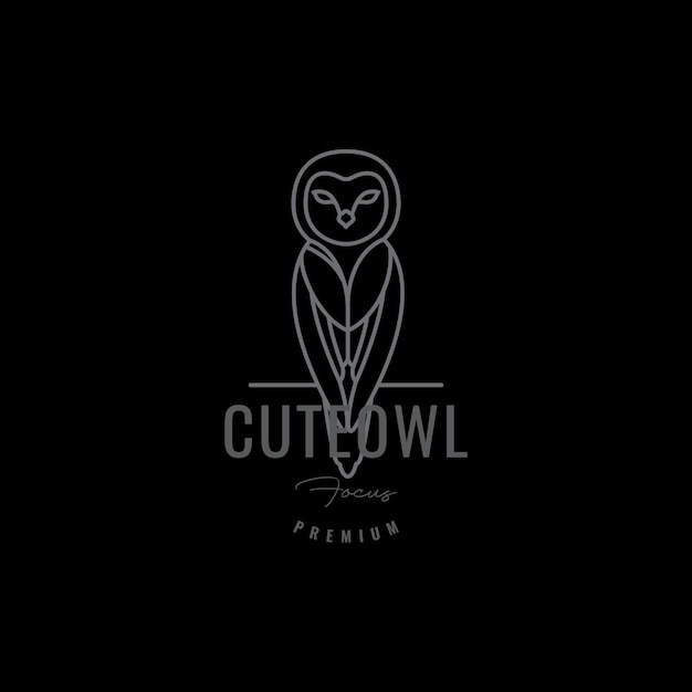 Dark lines barn owl logo design