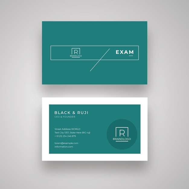 Vector dark minimal business card