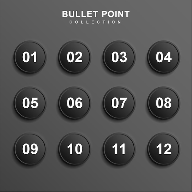 dark modern bullet point collection