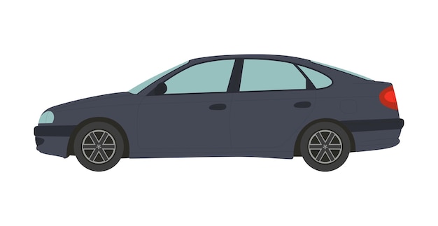 Dark modern sedan on a white background Vector