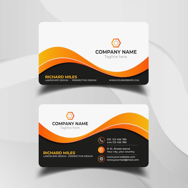 Dark orange business card template