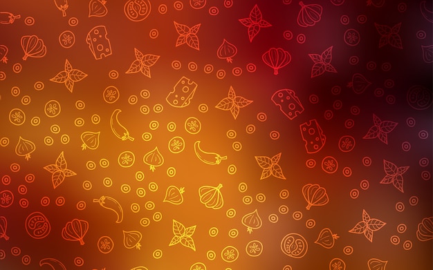 Dark Orange vector cover with cuisine gourmet