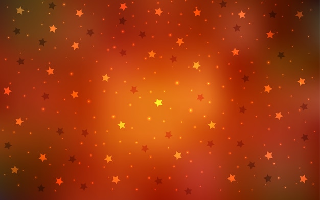 Dark Orange vector texture with beautiful stars