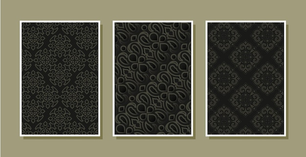 Dark ornament pattern cover template