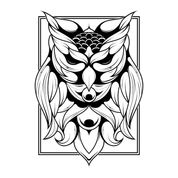 Dark owl vector illustration t shirt