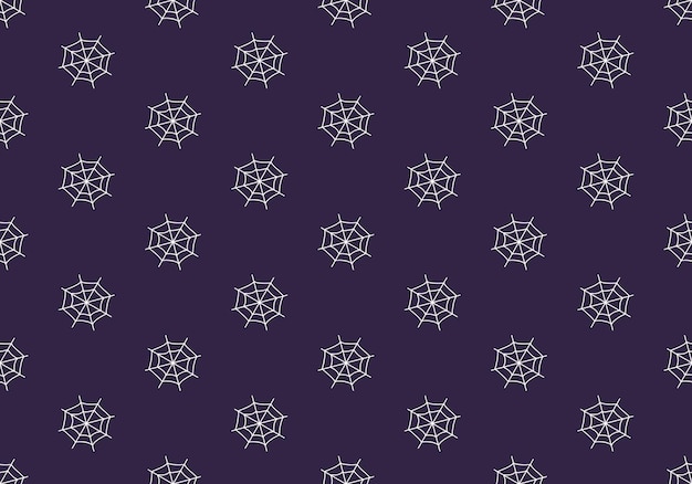 Dark pattern with spiders web on purple background halloween festive autumn decoration october holid...