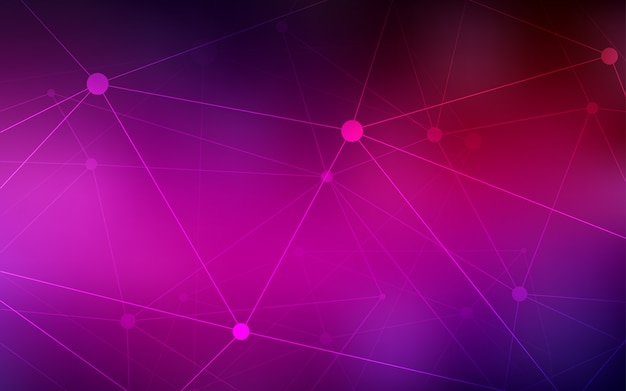 Dark Pink vector background with bubbles