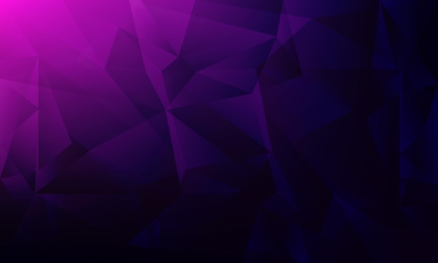 Vector dark polygon pattern background with purple light