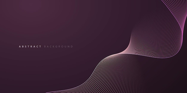 dark purple horizontal abstract background with futuristic wave lines banner eps10 template