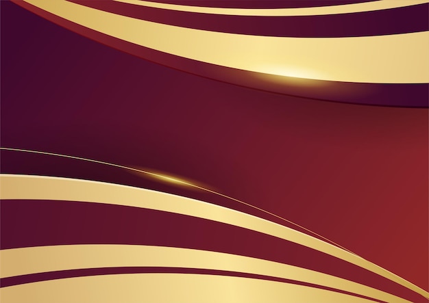 Dark red gradient background with gold shiny element decoration for presentation design. Vector illustration for banner, poster, cover template background and more