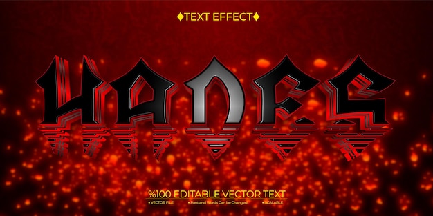 Dark and Red Hades Editable Vector 3D Text Effect