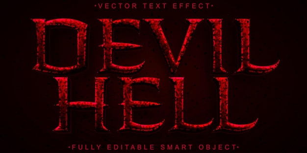 Dark Red Horror Devil Hell Vector Fully Editable Smart Object Text Effect