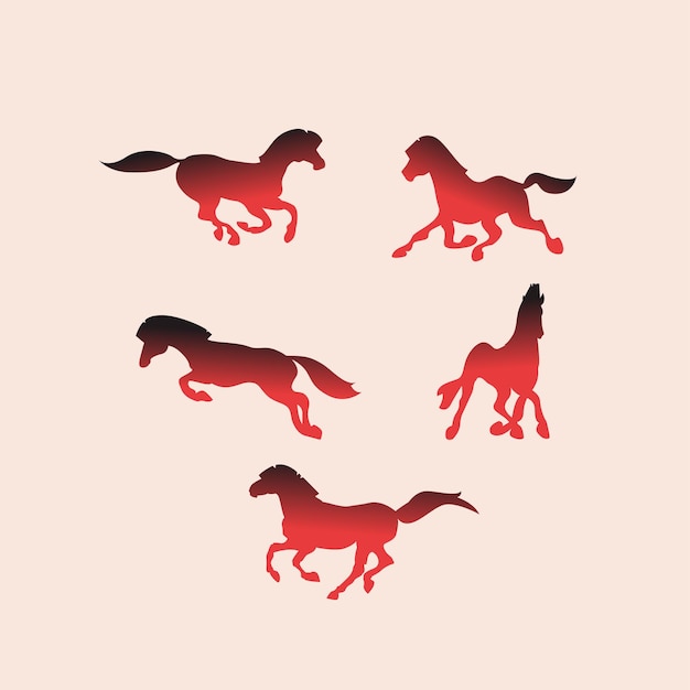 Dark Red Horse Silhouette Illustration