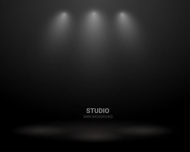 Dark room with studio light