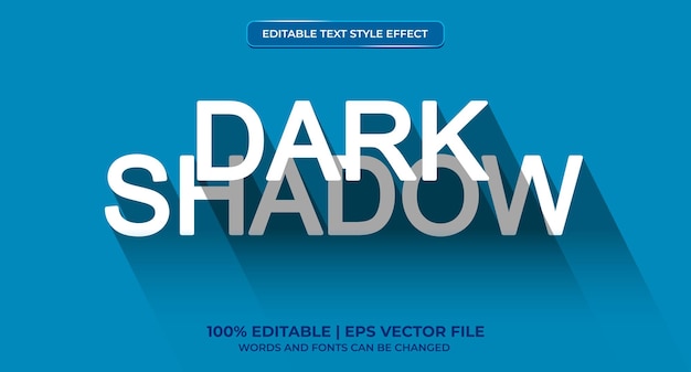 Dark Shadow  Editable Text Effect Font Style Graphic Illustration