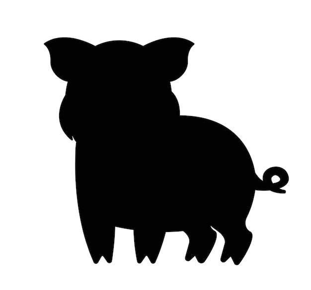 Dark silhouette of pig