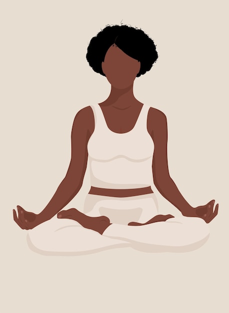 dark-skinned girl in the lotus position