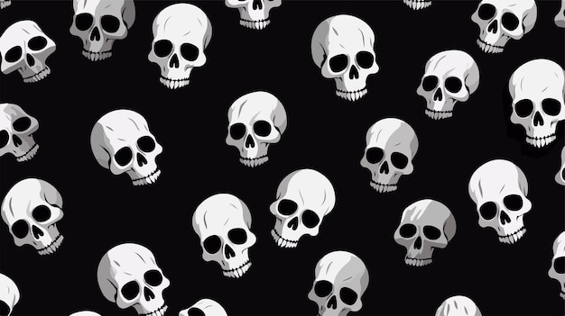 Dark Skulls Seamless Pattern for Creepy Graphic Design and Halloween Projects