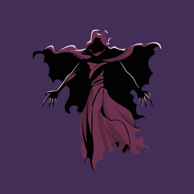 Dark sorcerer cartoon vector illustration