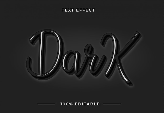 Vector dark text effect black and white