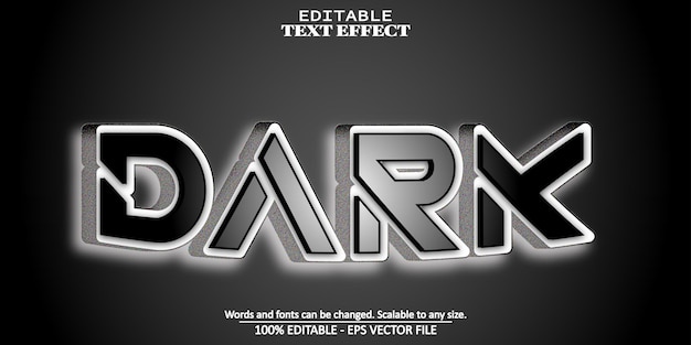 Dark text effect editable black and shine text style