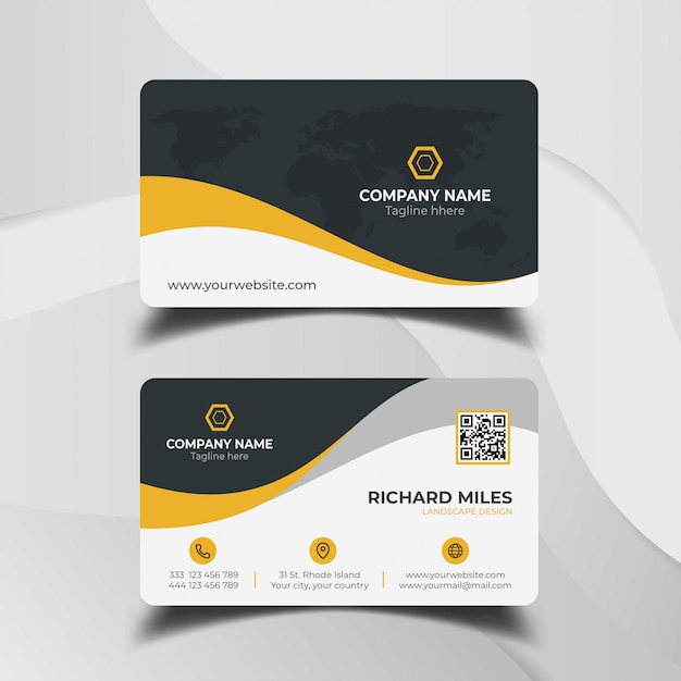 Dark yellow business card