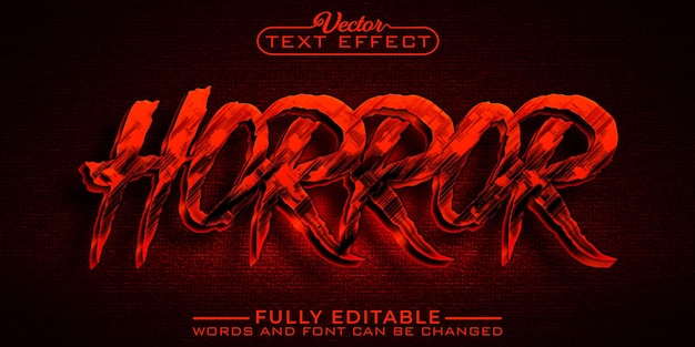 Darkness Red Horror Vector Editable Text Effect Template