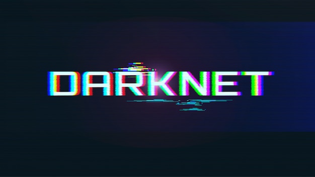 Darknet lettering with glitch effect