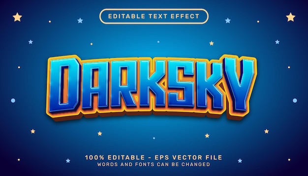 darksky light color 3d text effect and editable text effect