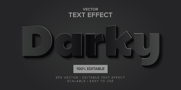 Darky black editable  text effect