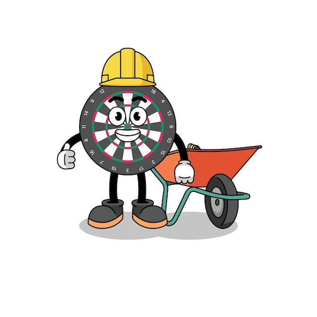 Dart board cartoon as a contractor