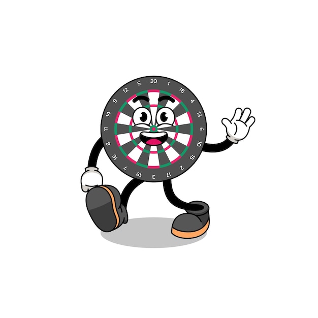 Dart board cartoon walking